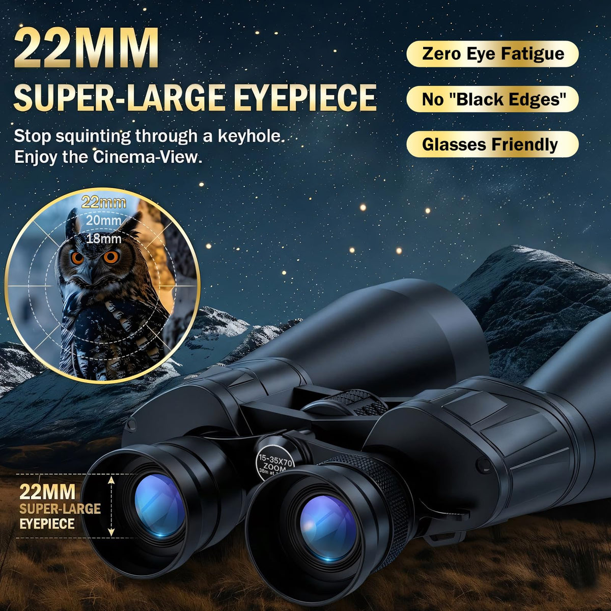 Sogries tripod adapter enables stable long-range viewing.
