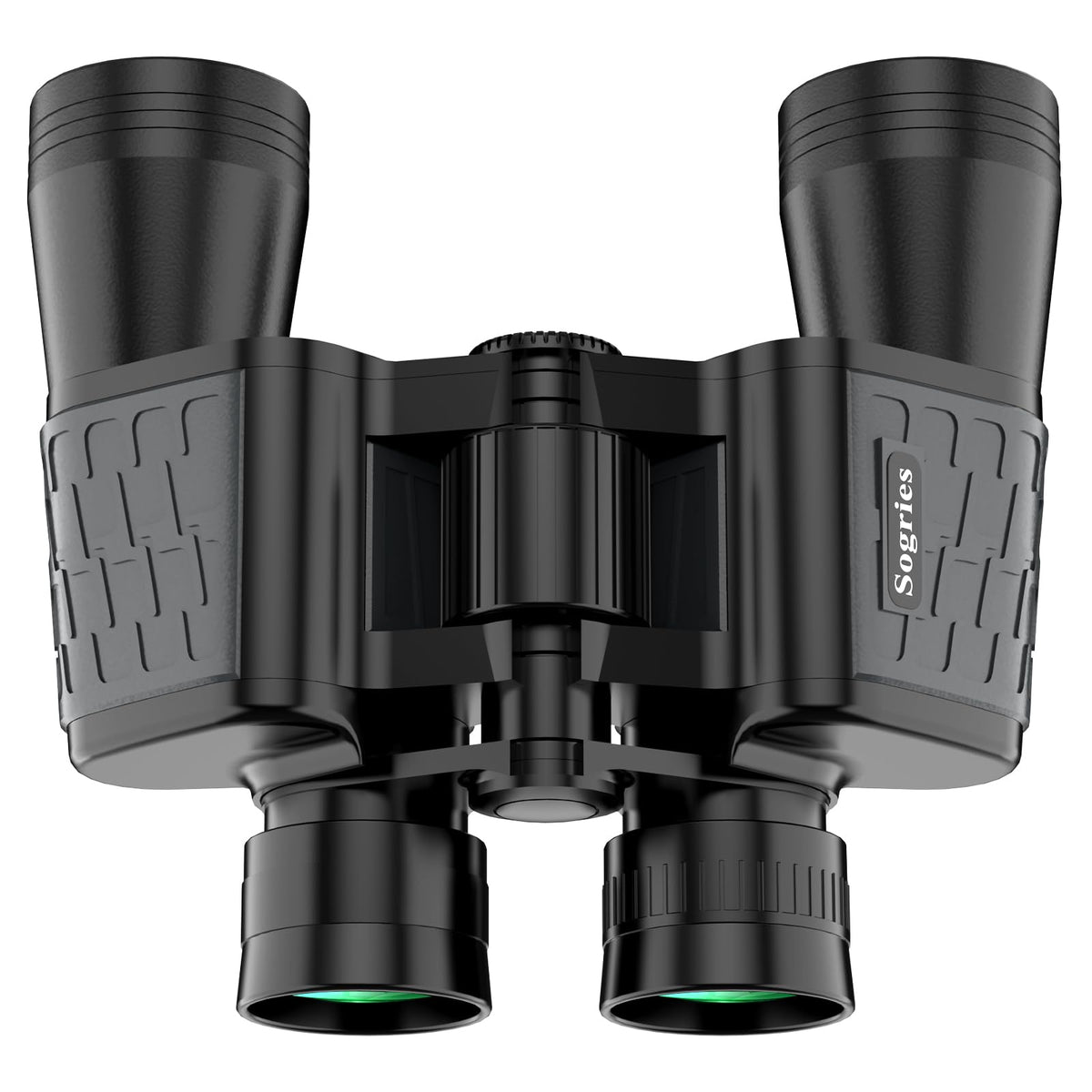 Sogries binoculars front view showing compact, rugged design and clear optics