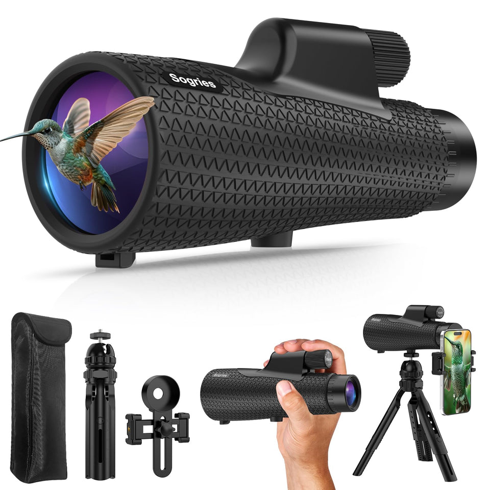 Sogries front view monocular showing compact design and clear optics for portable observation