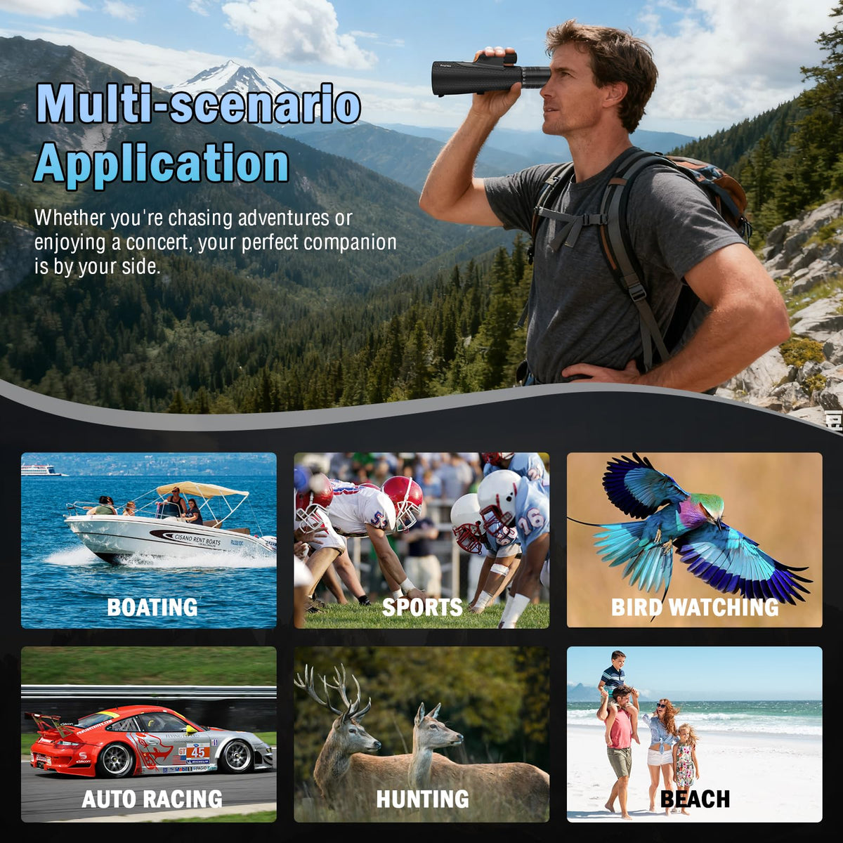 Sogries monocular used during birdwatching capturing distant wildlife detail
