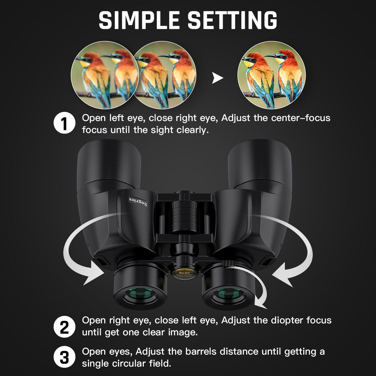 Sogries IPX7 waterproof binoculars built for wet conditions.