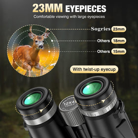 Sogries objective lens close-up highlighting BAK4 prism clarity and bright images