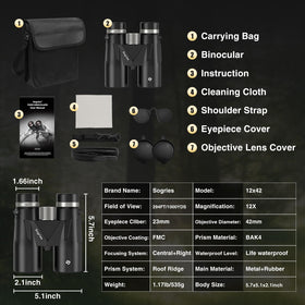 Sogries binoculars held in hand showing lightweight scale and easy portability