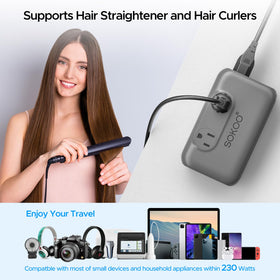 SOKOO close-up USB ports including PD 18W and Quick Charge 3.0 for fast charging