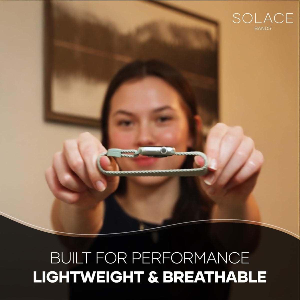 Solace Bands agave in washer illustrating easy machine-washable care