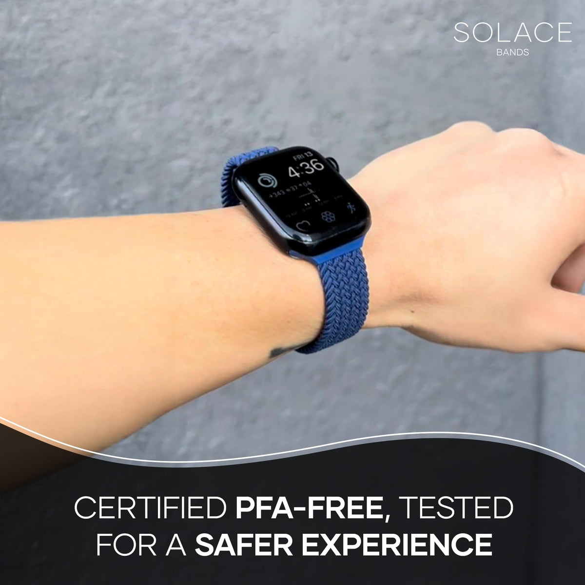 Solace Bands agave beside ruler demonstrating sizing options and scale