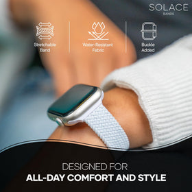 Solace Bands agave slim profile viewed edge-on for lightweight comfort