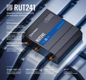 Solid Signal RUT241 2.4 GHz WiFi hotspot enabling nearby devices to connect on-site