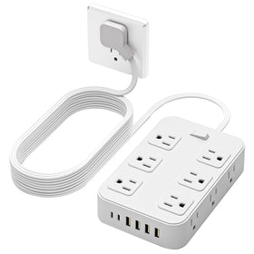 Solidock front view showing 12 AC outlets and 6 USB ports for versatile charging