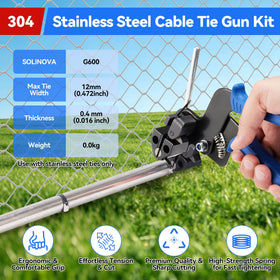 SOLINOVA close-up of 304 stainless steel zip ties highlighting corrosion resistance