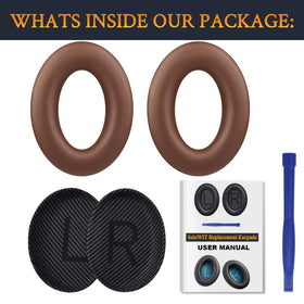 SoloWIT QC35 earpads include scrims and guide for easy setup.