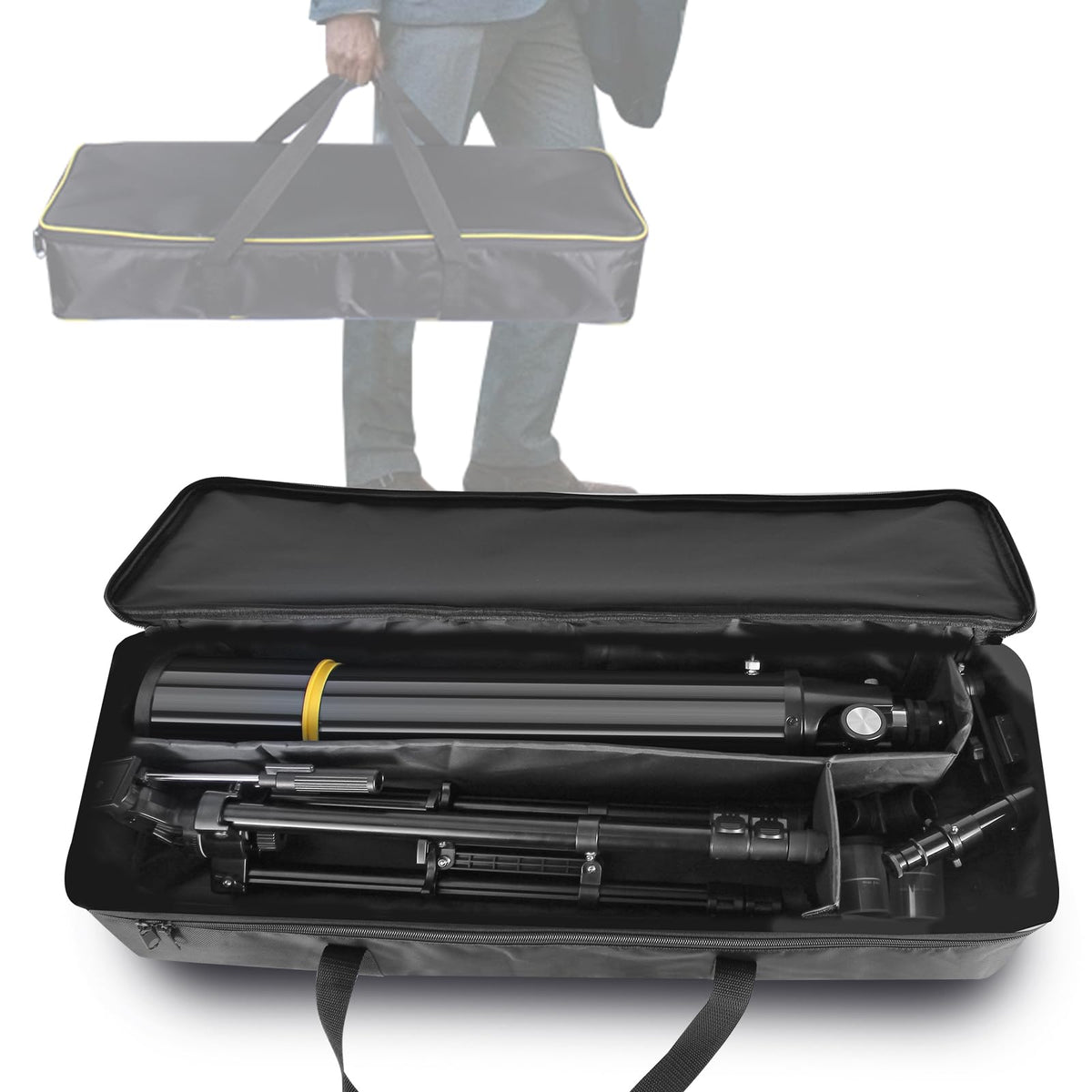 SOLOMARK 80900 carrying bag and accessories keep gear organized for travel.