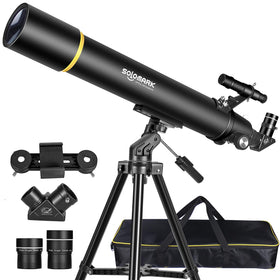 SOLOMARK 80900 telescope with 80mm aperture for bright, clear stargazing views.