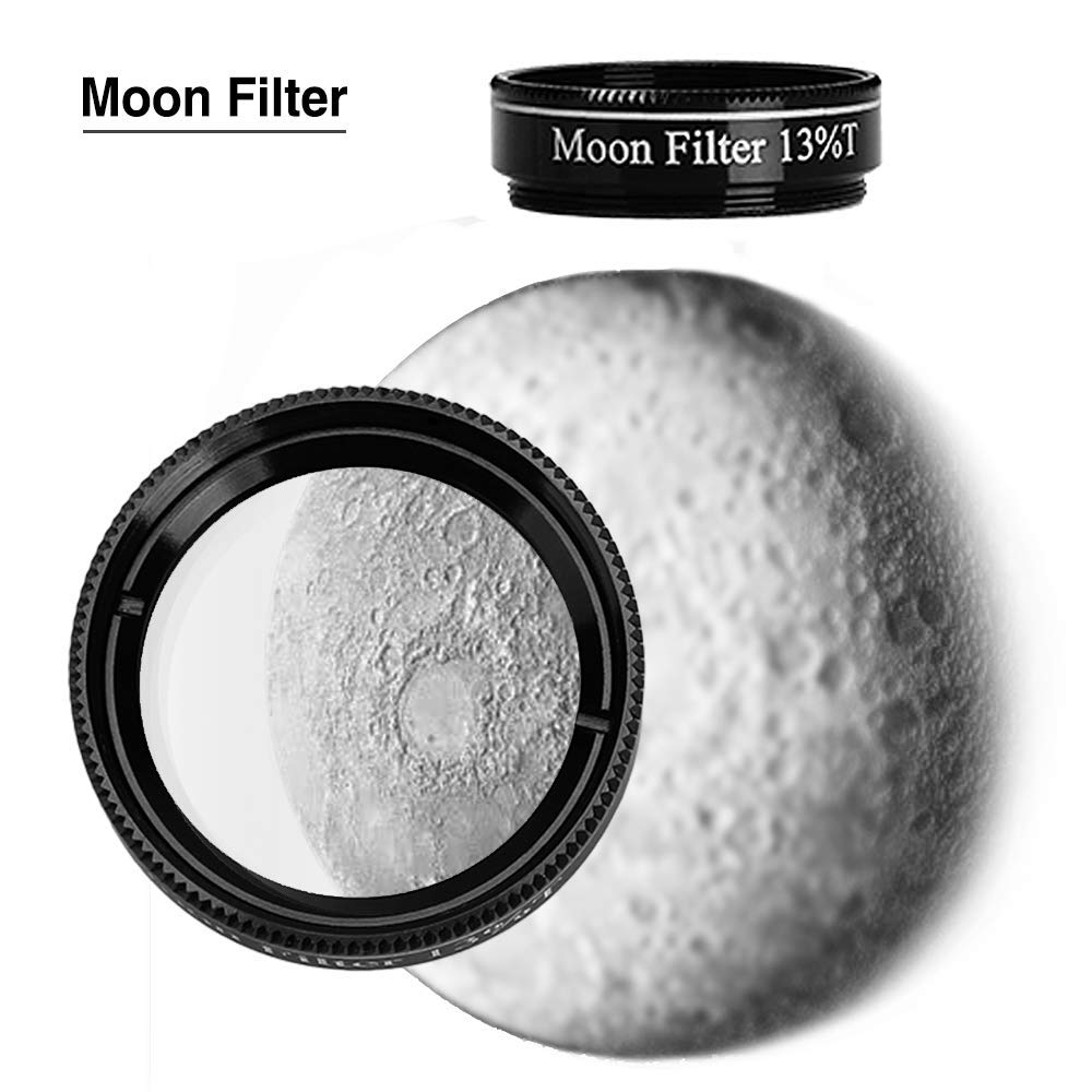 Solomark Telescope 130EQ accessories image, including eyepieces, Barlow lens, Moon filter, and phone adapter.