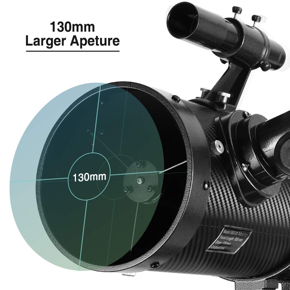 Solomark Telescope 130EQ German equatorial mount, offering precise manual tracking.