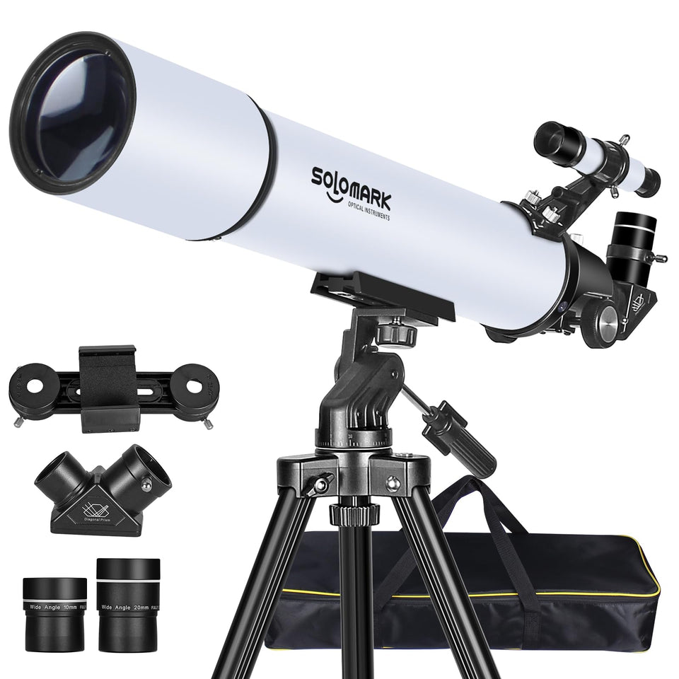 Solomark telescope with 80mm aperture for brighter, clearer celestial views