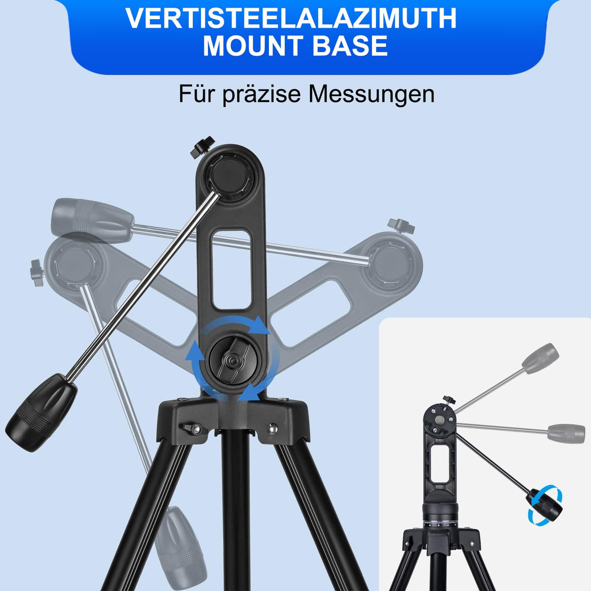 SOLOMARK thickened 2-inch tripod provides a solid viewing base