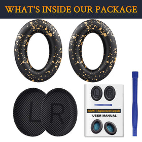 SoloWIT Bose QC35 earpads include scrims and guide for easy setup.