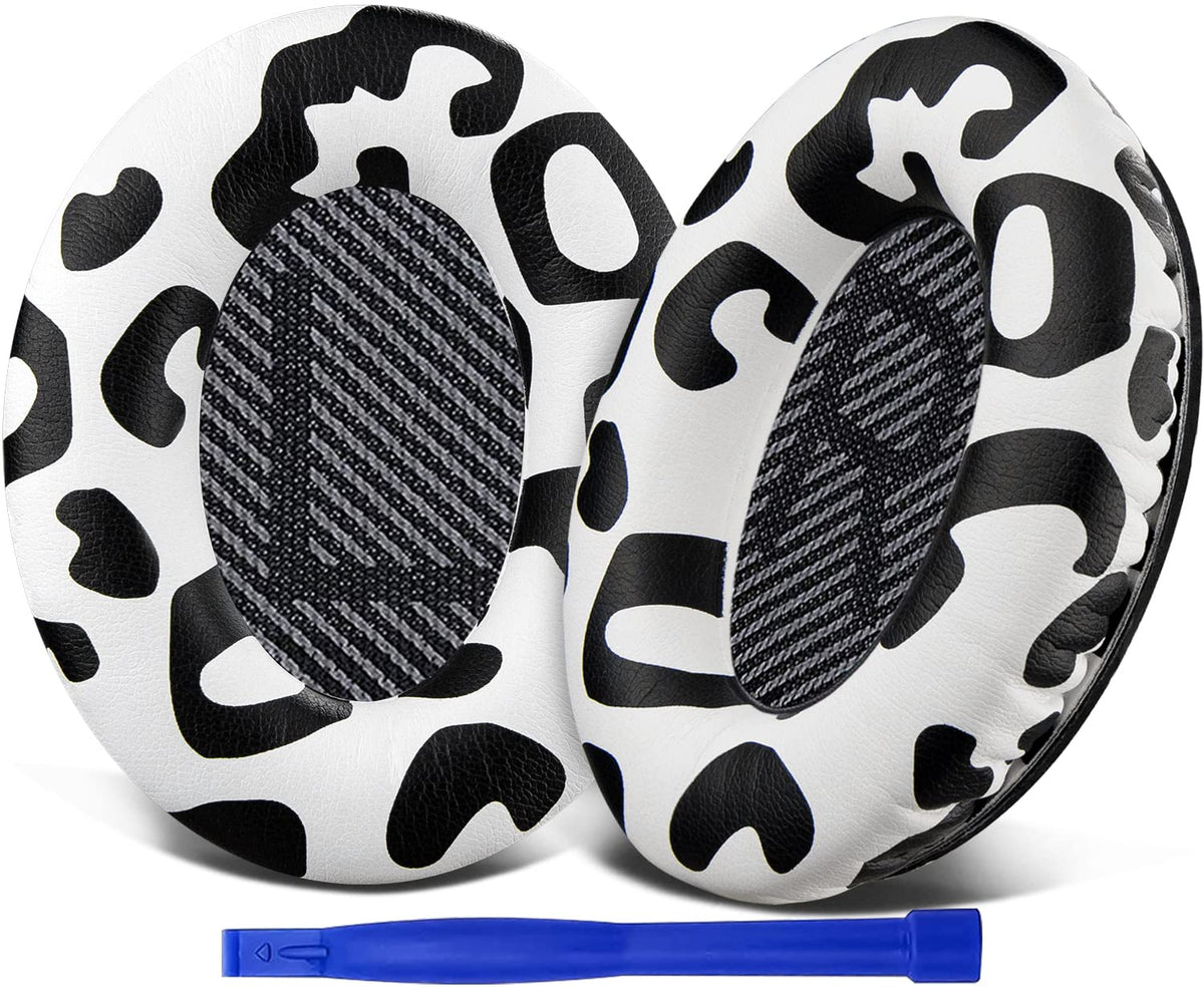 SoloWIT Bose QC35 earpads in snow leopard finish for softer leather and comfort
