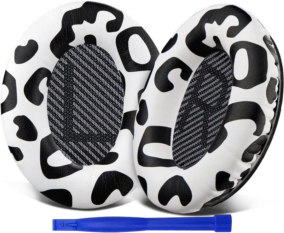 SoloWIT Bose QC35 earpads in snow leopard finish for softer leather and comfort