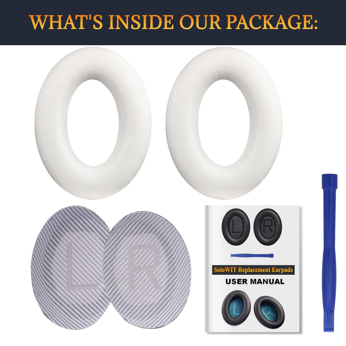New white SoloWIT earpads add a refreshed look and soft feel.