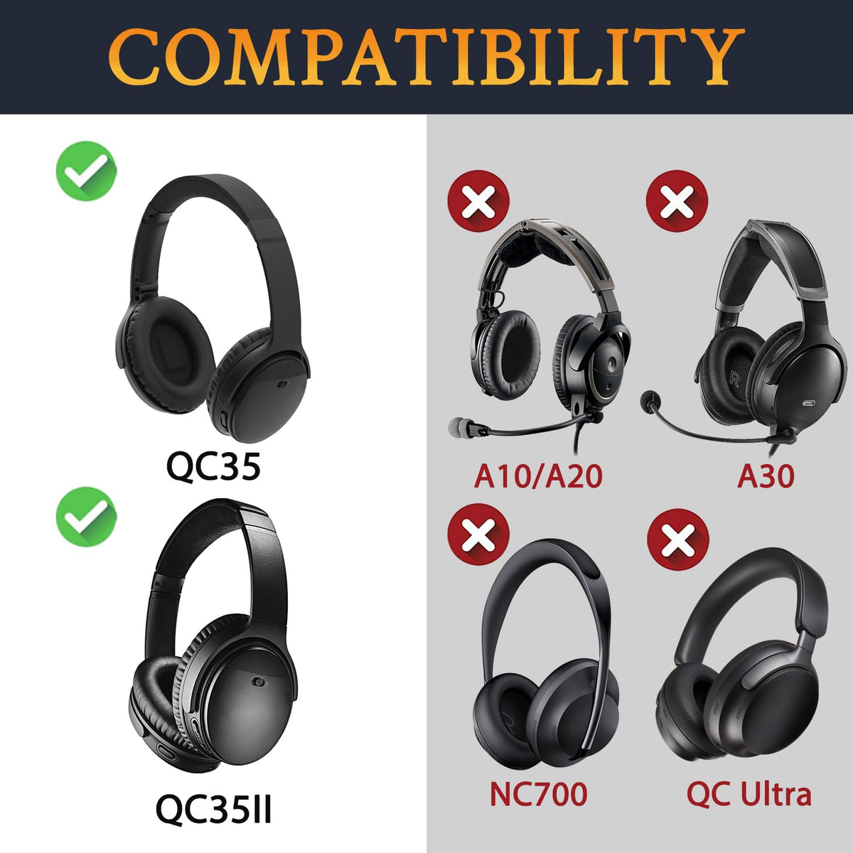 SoloWIT Bose QC35 II earpads in purple-black for enhanced seal and isolation
