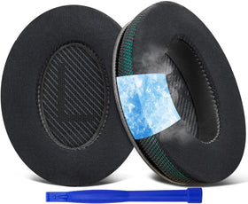 SoloWIT cooling-gel ear pads assembly highlighting breathable ice silk fabric for cooling comfort.