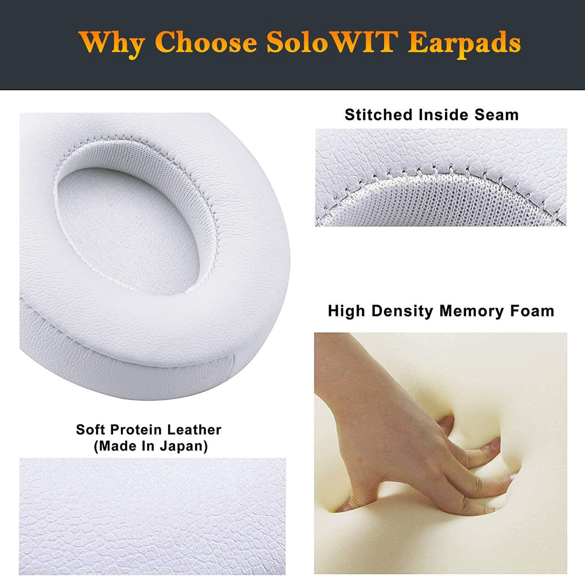 Easy installation guide included with SoloWIT ear pads.