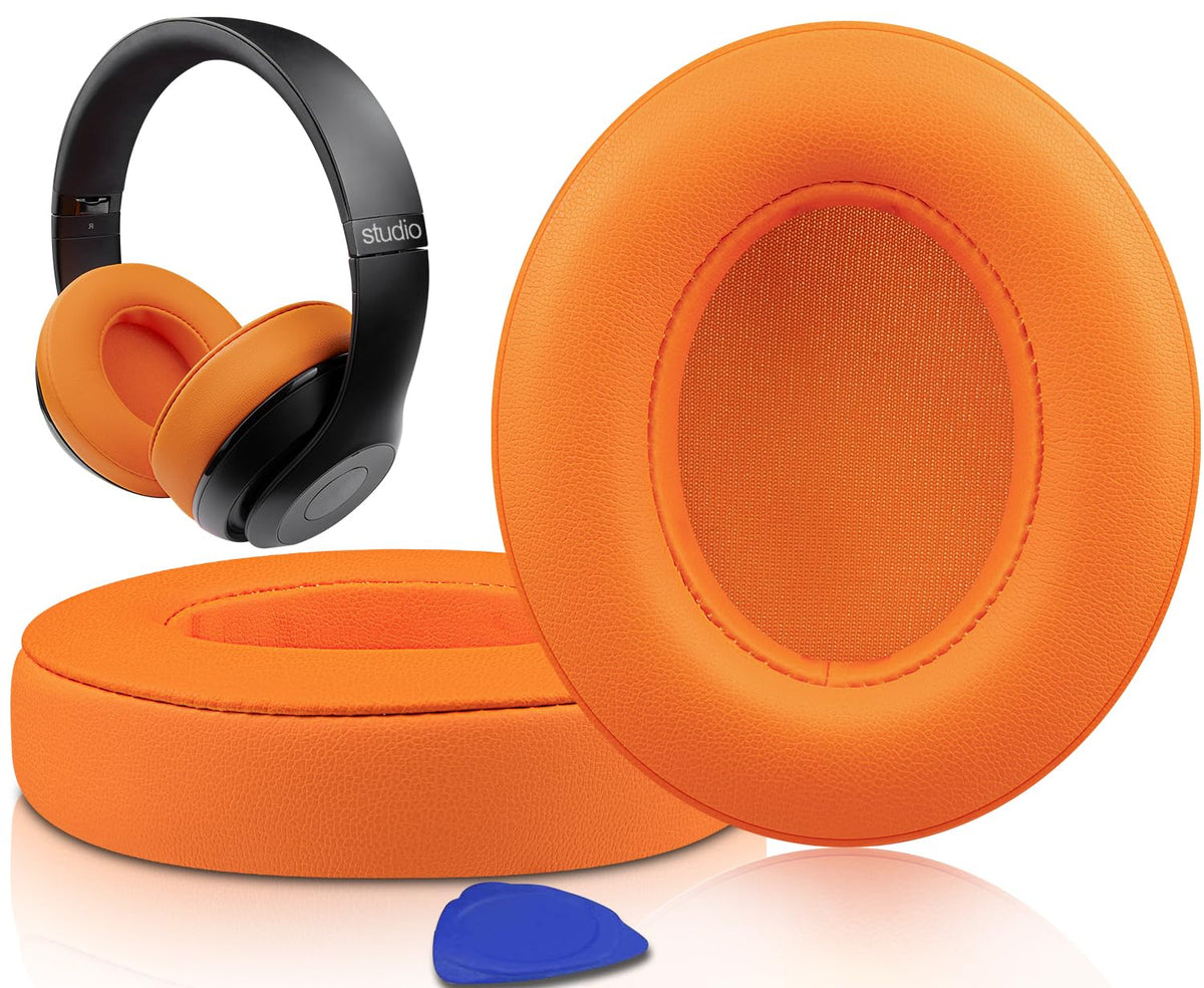 SoloWIT orange ear pads for Beats Studio 2/3 offer secure fit and lasting comfort