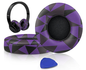 SoloWIT earpads for Beats Solo2/3 with purple-black finish offer enhanced comfort and improved fit.