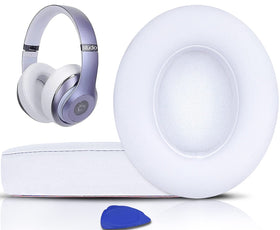 Solowit Studio earpads close-up showing soft white protein leather for comfort
