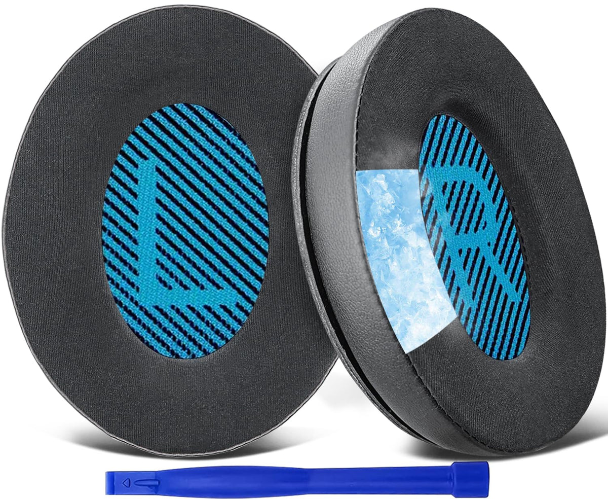 SoloWIT front view earpads showing blue and black colors with refreshed look and comfort