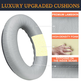 SoloWIT Lambskin earpads close-up material detail with premium feel