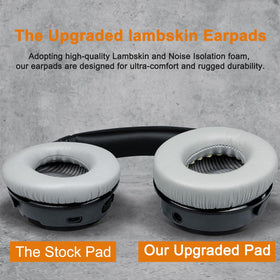SoloWIT Lambskin earpads mounted on headphones demonstrating secure fit and comfort