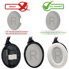 SoloWIT lambskin ear pads for QC35 II with premium seal for comfort.
