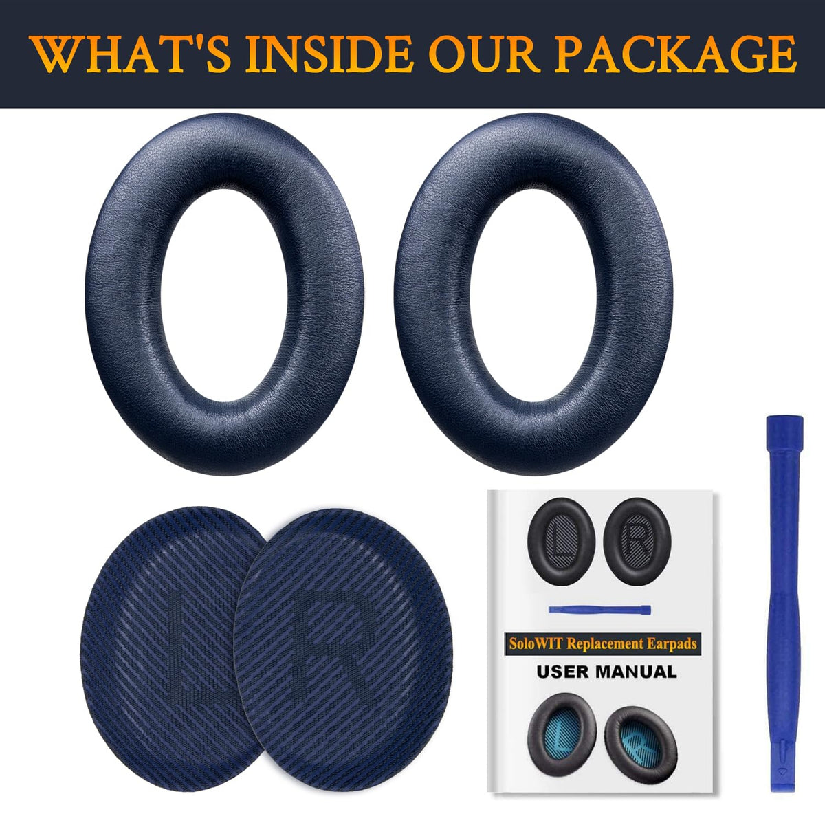 Brilliant blue SoloWIT ear pads enhance aesthetics and wearing comfort