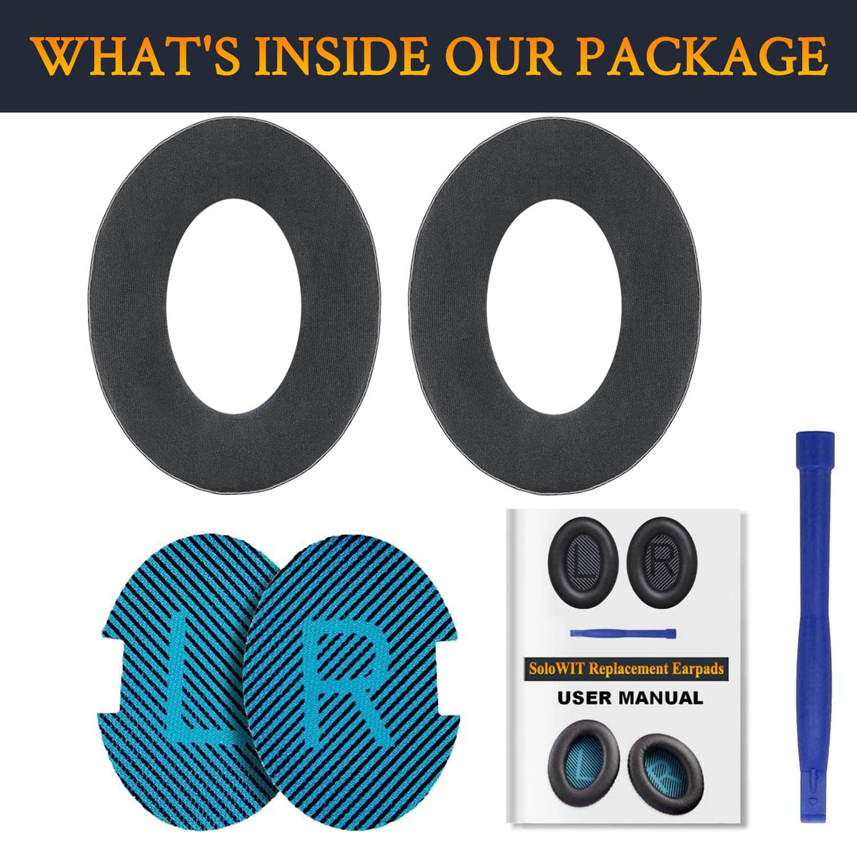 SoloWIT earpads on headphones worn by user in home office providing breathable comfort