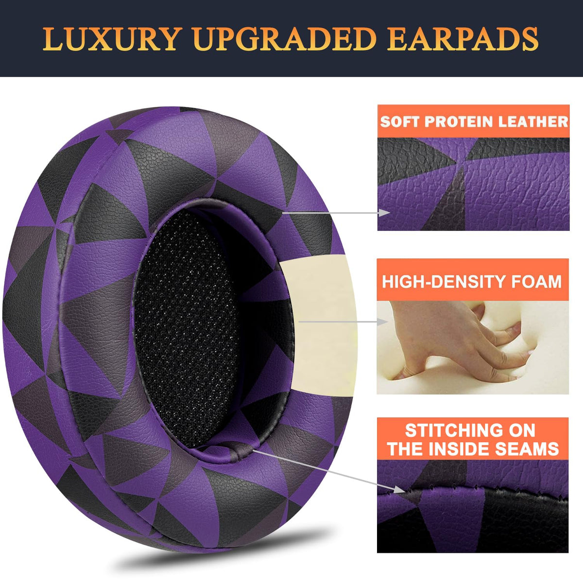Luxurious upgrade with added padding improves comfort during long listening sessions.