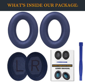 Midnight blue SoloWIT earpads add style and durability to QC35 headphones.