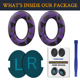Purple and black colorway adds premium look while restoring ear padding