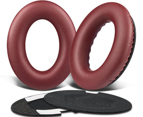 SoloWIT Burgundy/Black protein leather earpads for Bose QC15 improve comfort and isolation.