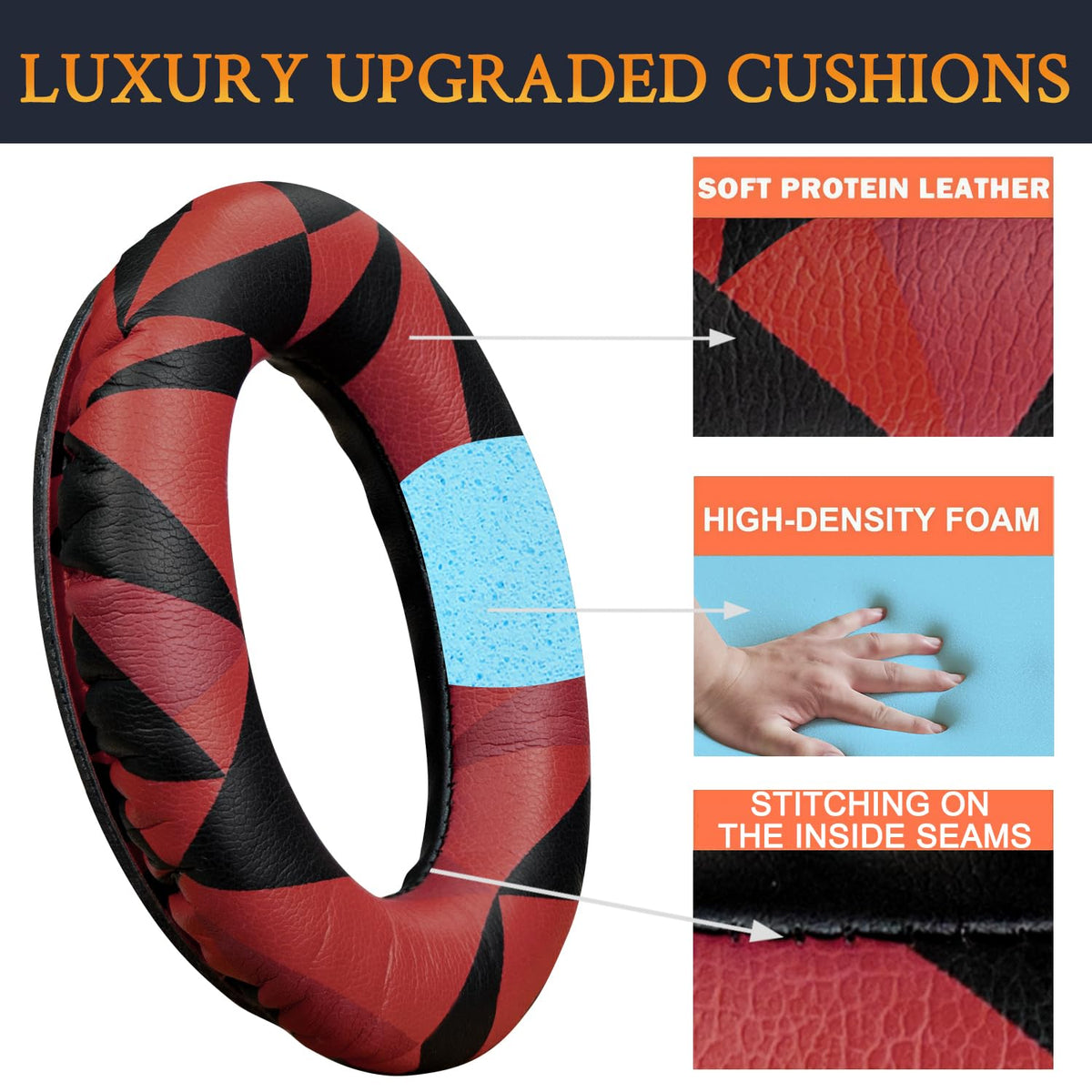 SoloWIT red storm earpads with soft upholstery and color match for Bose