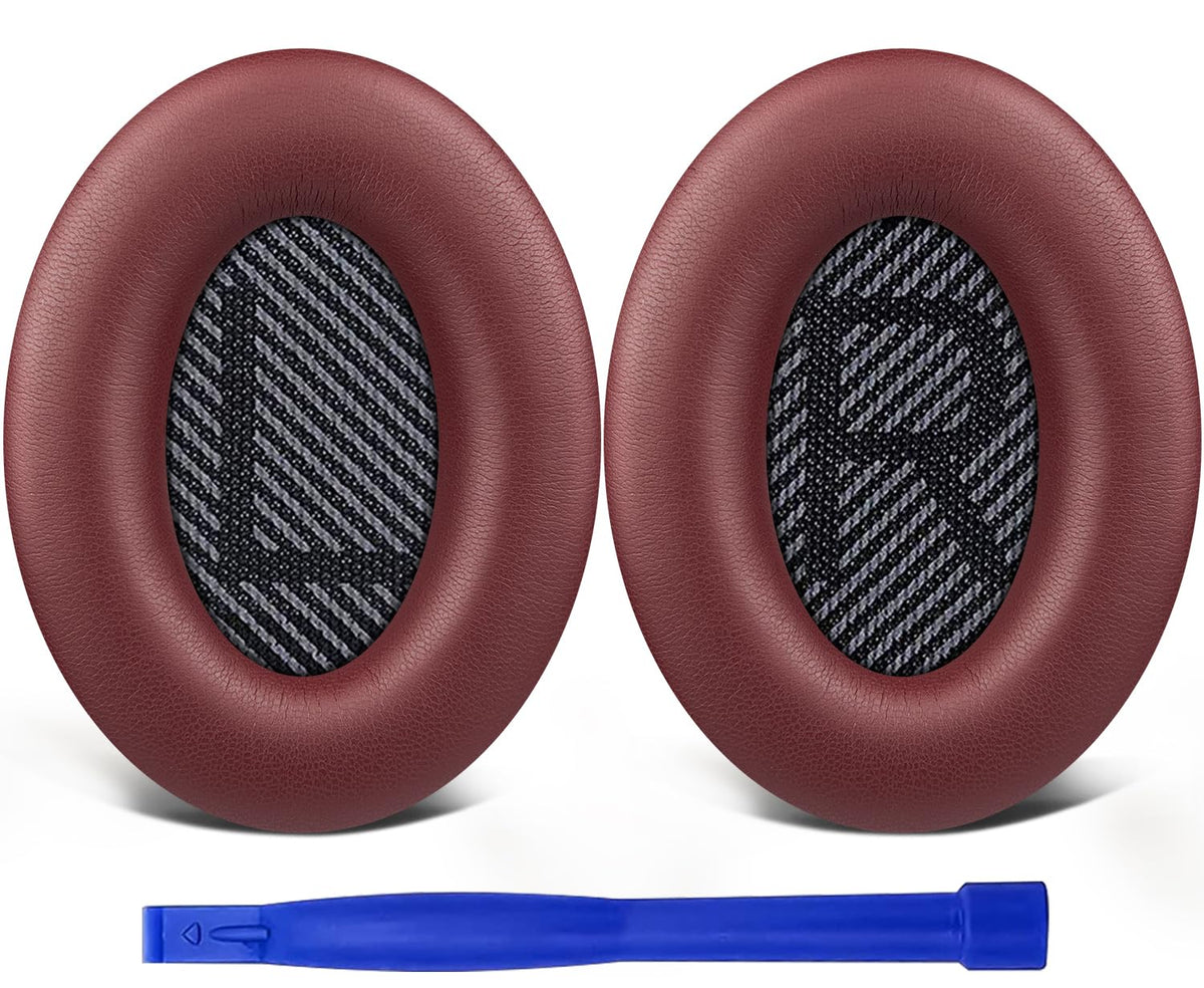SoloWIT burgundy earpads for QC35 improve comfort.