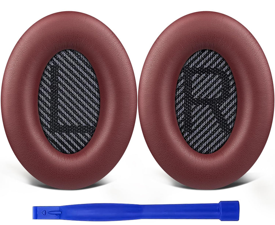 SoloWIT burgundy earpads for QC35 improve comfort.