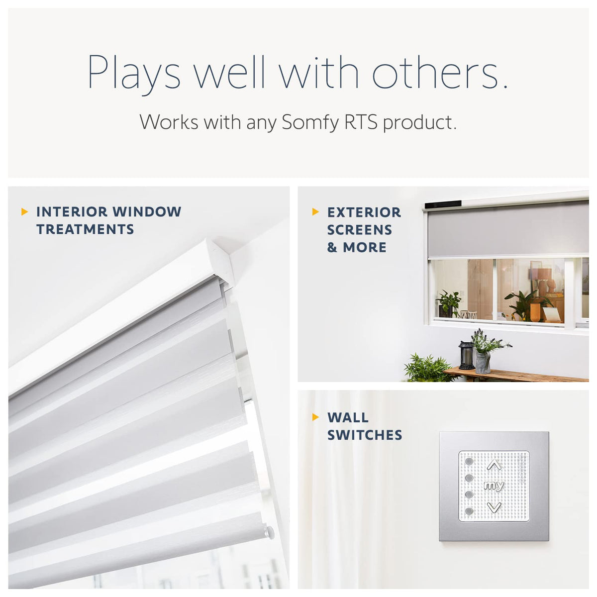 Somfy Situo 1 Pure remote in a living room setup for shades.