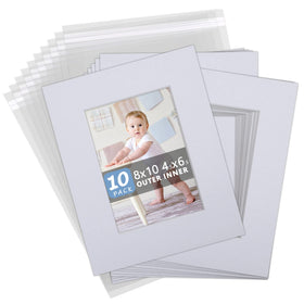 Somime acid-free 8x10 mat set with pre-cut mats for 5x7 displays, protects artwork.