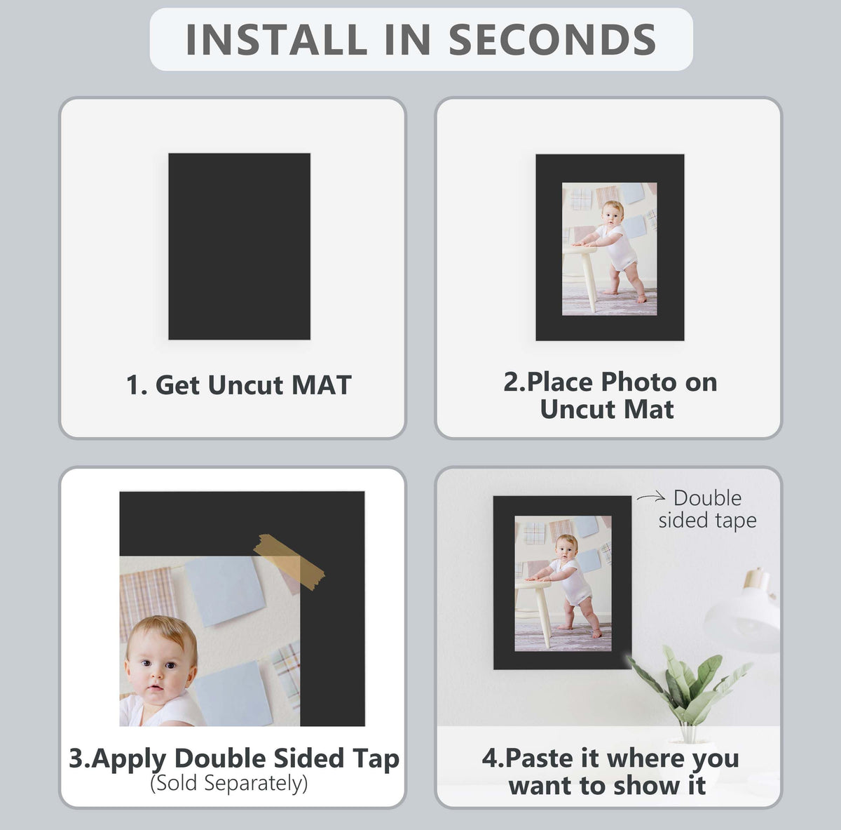 Somime backing boards support crafts, framing ideas, and organized displays.