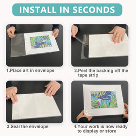 Somime wide-use sleeves suit posters, cards, documents, and photos with protection.
