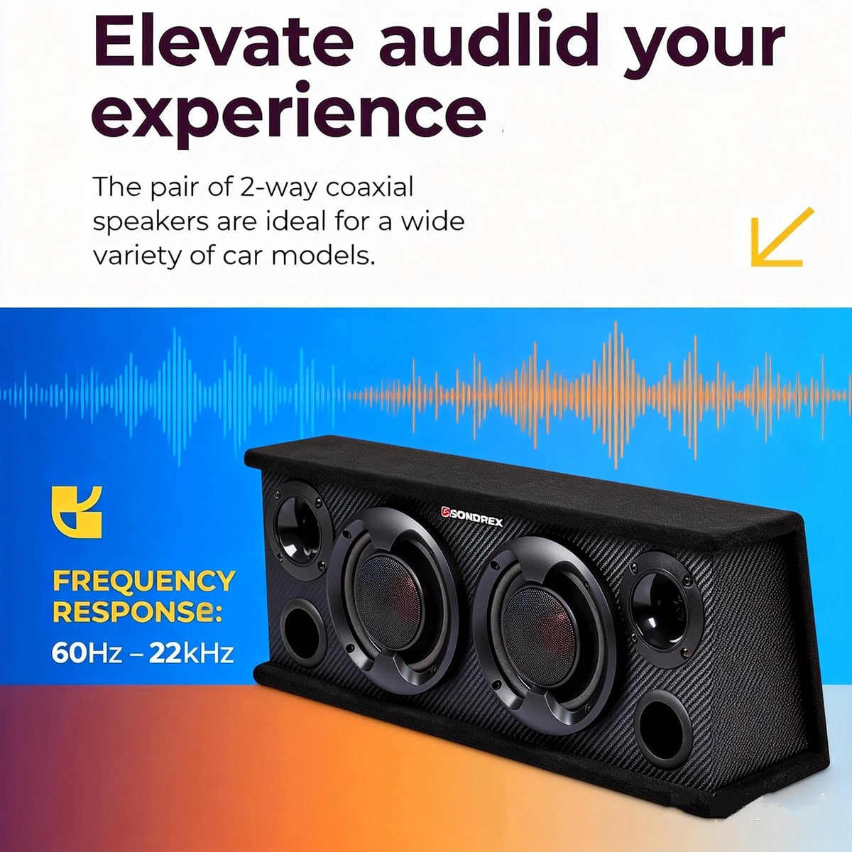 SONDPEX 2-way coaxial design emphasizes wide frequency response