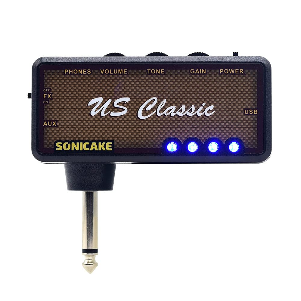 SONICAKE guitar headphone amp compact front view for silent practice